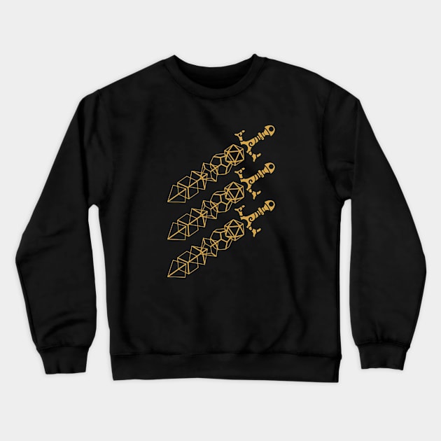 Golden Dice Set Swords of Dungeon Armory Tabletop RPG Addict Crewneck Sweatshirt by pixeptional